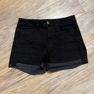 American Eagle high rise black jean shorts size 6